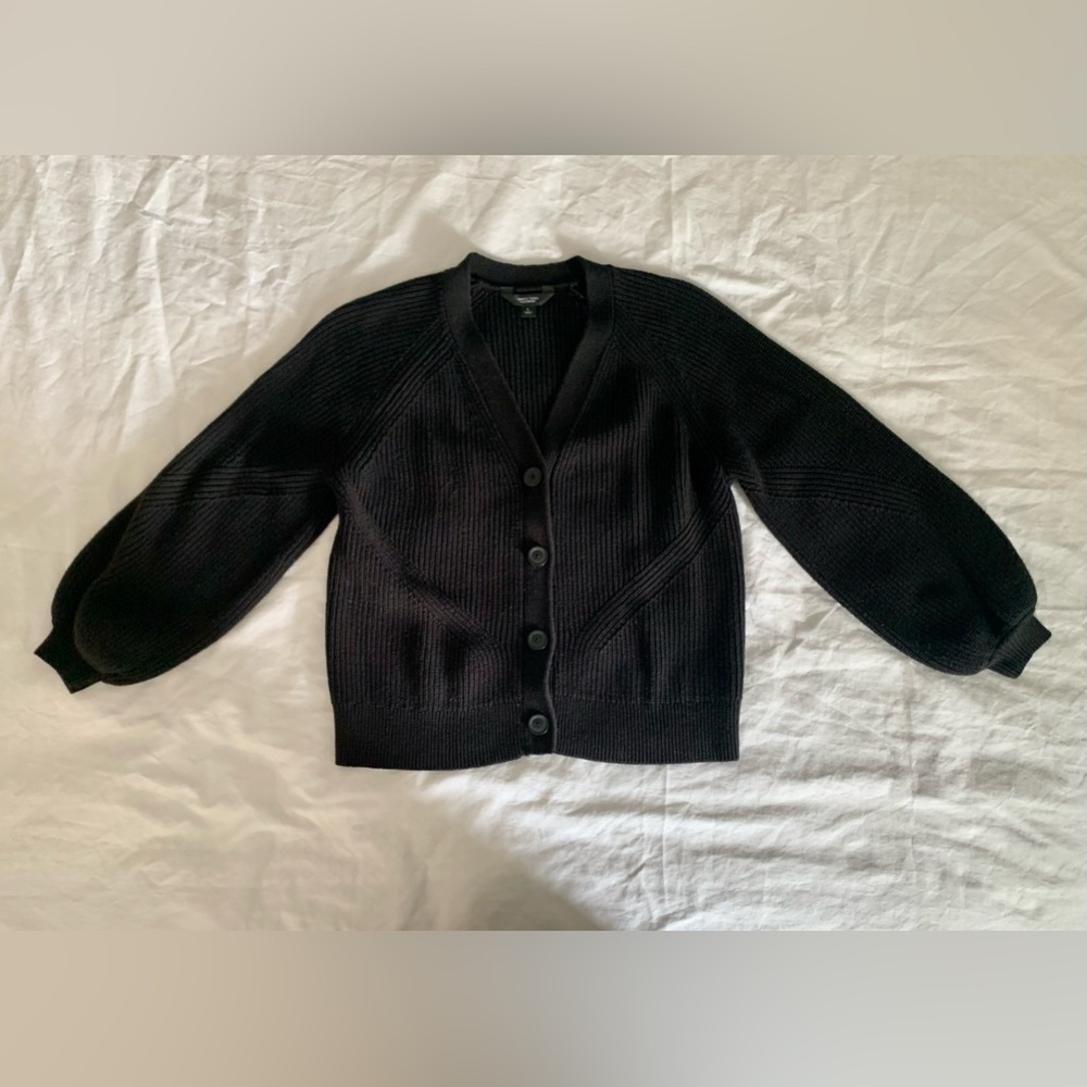 Simply Vera Vera Wang Black Lantern Sleeve Sweater Sz L